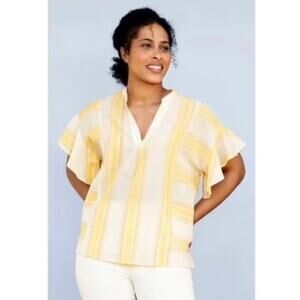 Matilda Jane Summer Picnic Top Yellow, white S